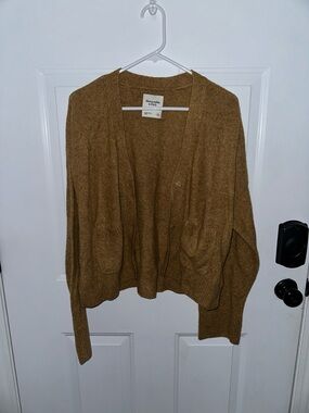 Abercrombie & Fitch Women's Camel Brown Open-Front Cardigan